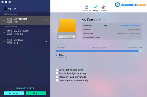 Thư mục bị format dưới dạng NTFS